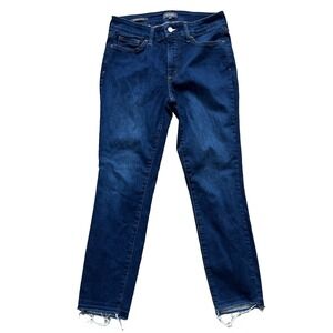 NYDJ Jeans Alina Ankle Womens Size 6 Dark Wash Blue Denim‎ Lift Tuck Raw Hem